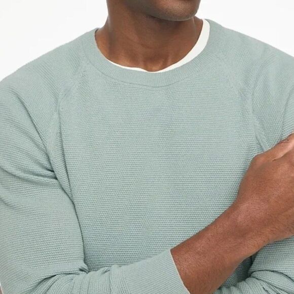 J. Crew Factory CD617 Seed-stitch light green long sleeve sweater NWT size L - Picture 3 of 6